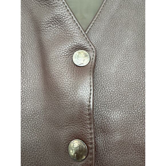 Hillside Leather Women’s Brown M braided vest with side ties. Has a‎ pin hold - Picture 7 of 8